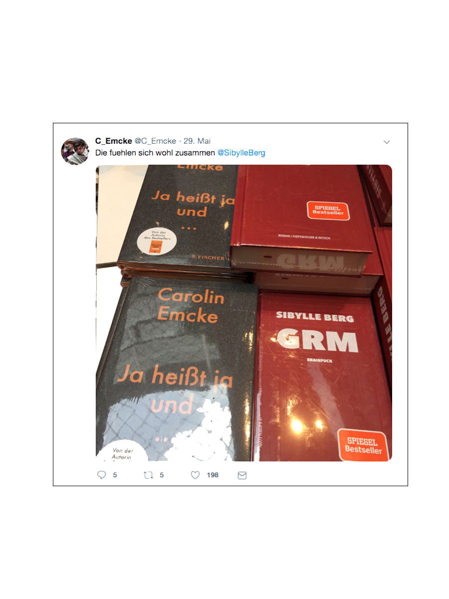 Carolin Emcke & Sibylle Berg: Das Unbehagen am Wellnessfaktor zwi­schen den bei­den